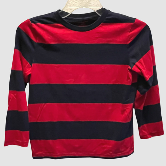 Old Navy Boy's Striped Long Sleeve T-Shirt Bundle Red/Blue, Size Medium (8 Boys) - Picture 2 of 9